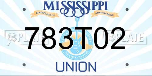 783T02 Mississippi License Plate