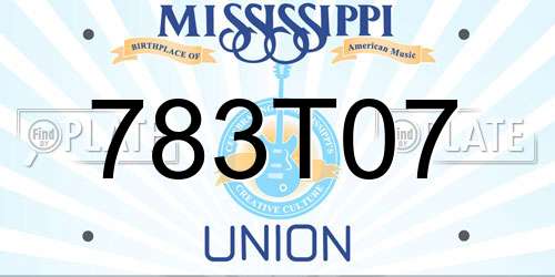 783T07 Mississippi License Plate