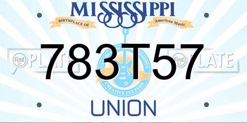 783T57 Mississippi License Plate