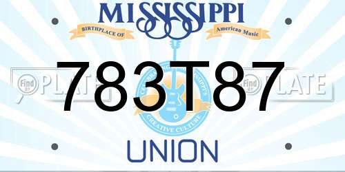 783T87 Mississippi License Plate