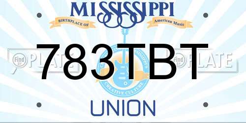 783TBT Mississippi License Plate