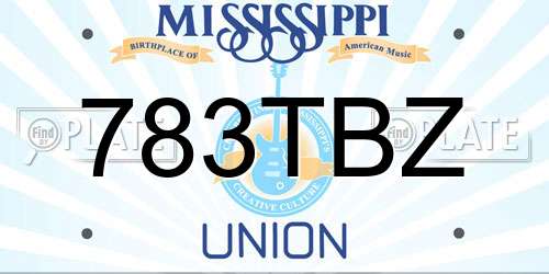 783TBZ Mississippi License Plate