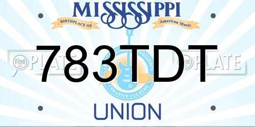 783TDT Mississippi License Plate