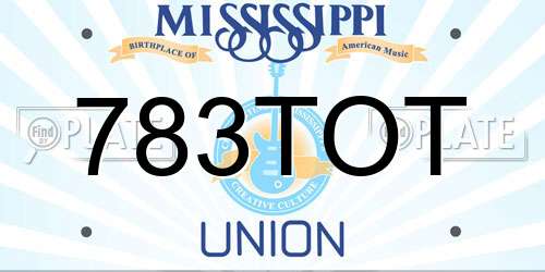 783TOT Mississippi License Plate