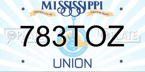 783TOZ Mississippi License Plate