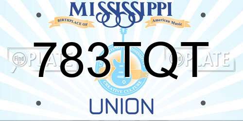 783TQT Mississippi License Plate