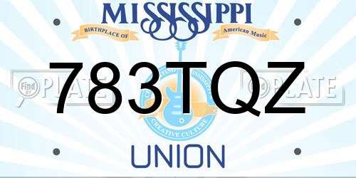 783TQZ Mississippi License Plate
