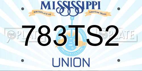 783TS2 Mississippi License Plate