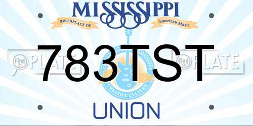 783TST Mississippi License Plate