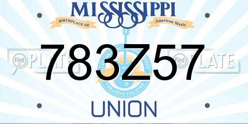 783Z57 Mississippi License Plate