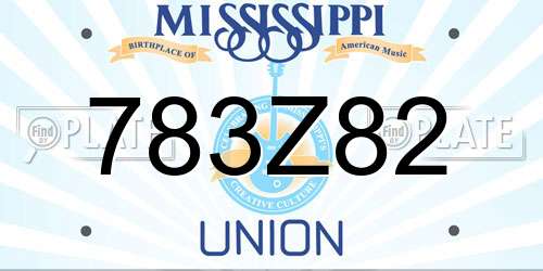 783Z82 Mississippi License Plate