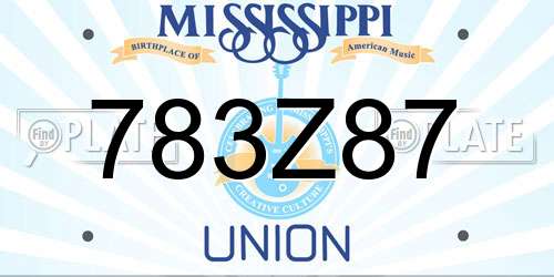 783Z87 Mississippi License Plate