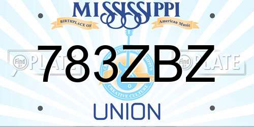 783ZBZ Mississippi License Plate