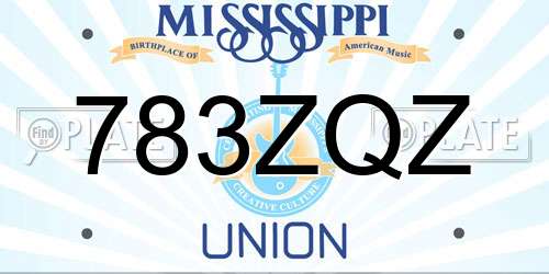 783ZQZ Mississippi License Plate