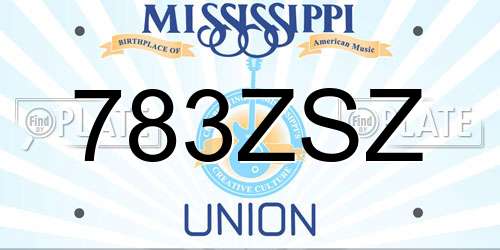 783ZSZ Mississippi License Plate