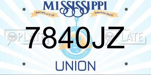 7840JZ Mississippi License Plate