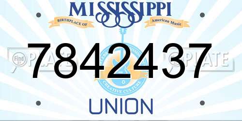 7842437 Mississippi License Plate