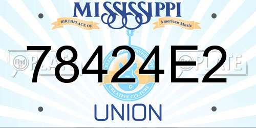78424E2 Mississippi License Plate