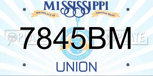 7845BM Mississippi License Plate