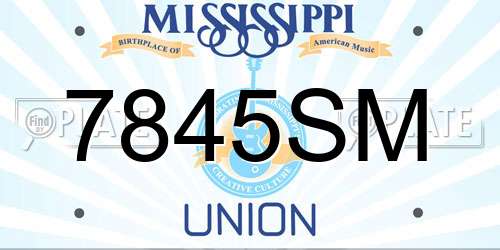 7845SM Mississippi License Plate