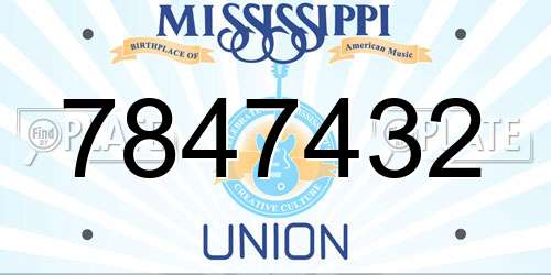 7847432 Mississippi License Plate