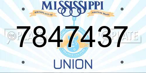 7847437 Mississippi License Plate