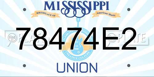 78474E2 Mississippi License Plate
