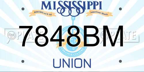 7848BM Mississippi License Plate