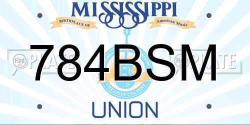 784BSM Mississippi License Plate
