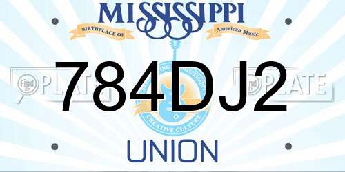 784DJ2 Mississippi License Plate