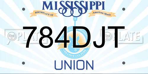 784DJT Mississippi License Plate