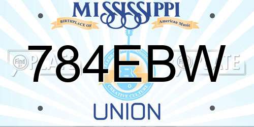 784EBW Mississippi License Plate