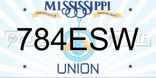 784ESW Mississippi License Plate