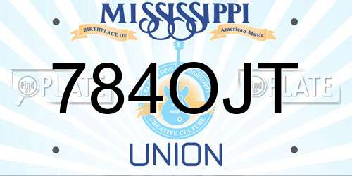 784OJT Mississippi License Plate