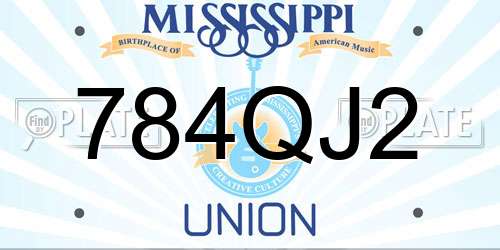 784QJ2 Mississippi License Plate