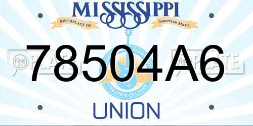 78504A6 Mississippi License Plate