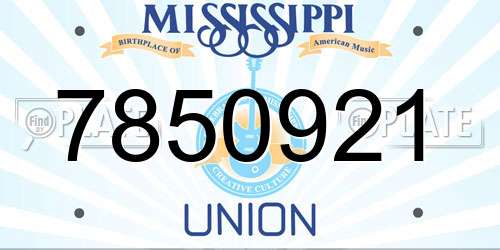 7850921 Mississippi License Plate