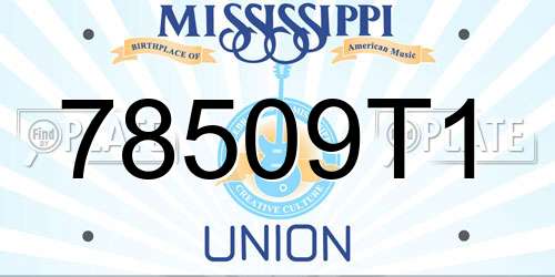 78509T1 Mississippi License Plate
