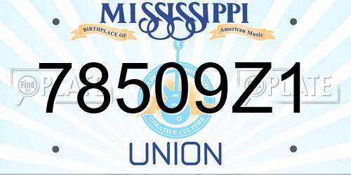78509Z1 Mississippi License Plate
