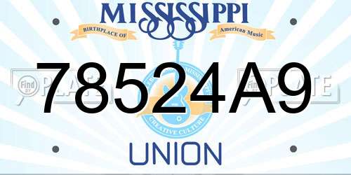 78524A9 Mississippi License Plate