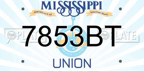7853BT Mississippi License Plate