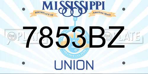 7853BZ Mississippi License Plate