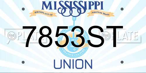 7853ST Mississippi License Plate