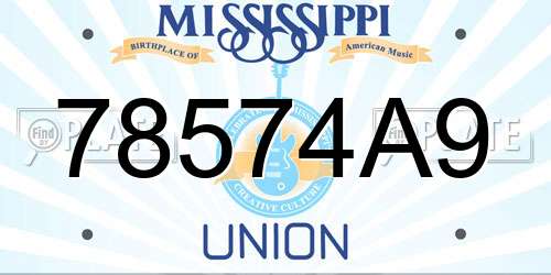 78574A9 Mississippi License Plate