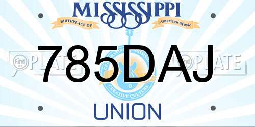 785DAJ Mississippi License Plate