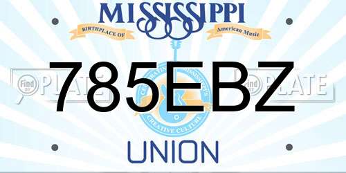 785EBZ Mississippi License Plate