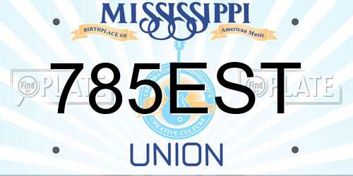 785EST Mississippi License Plate