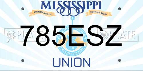 785ESZ Mississippi License Plate
