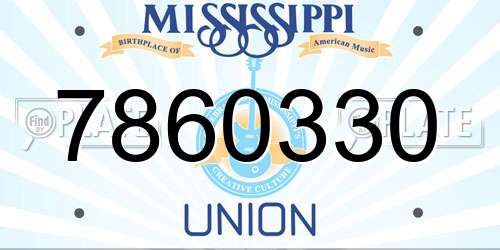 7860330 Mississippi License Plate