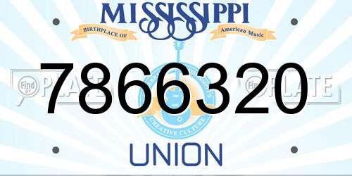 7866320 Mississippi License Plate